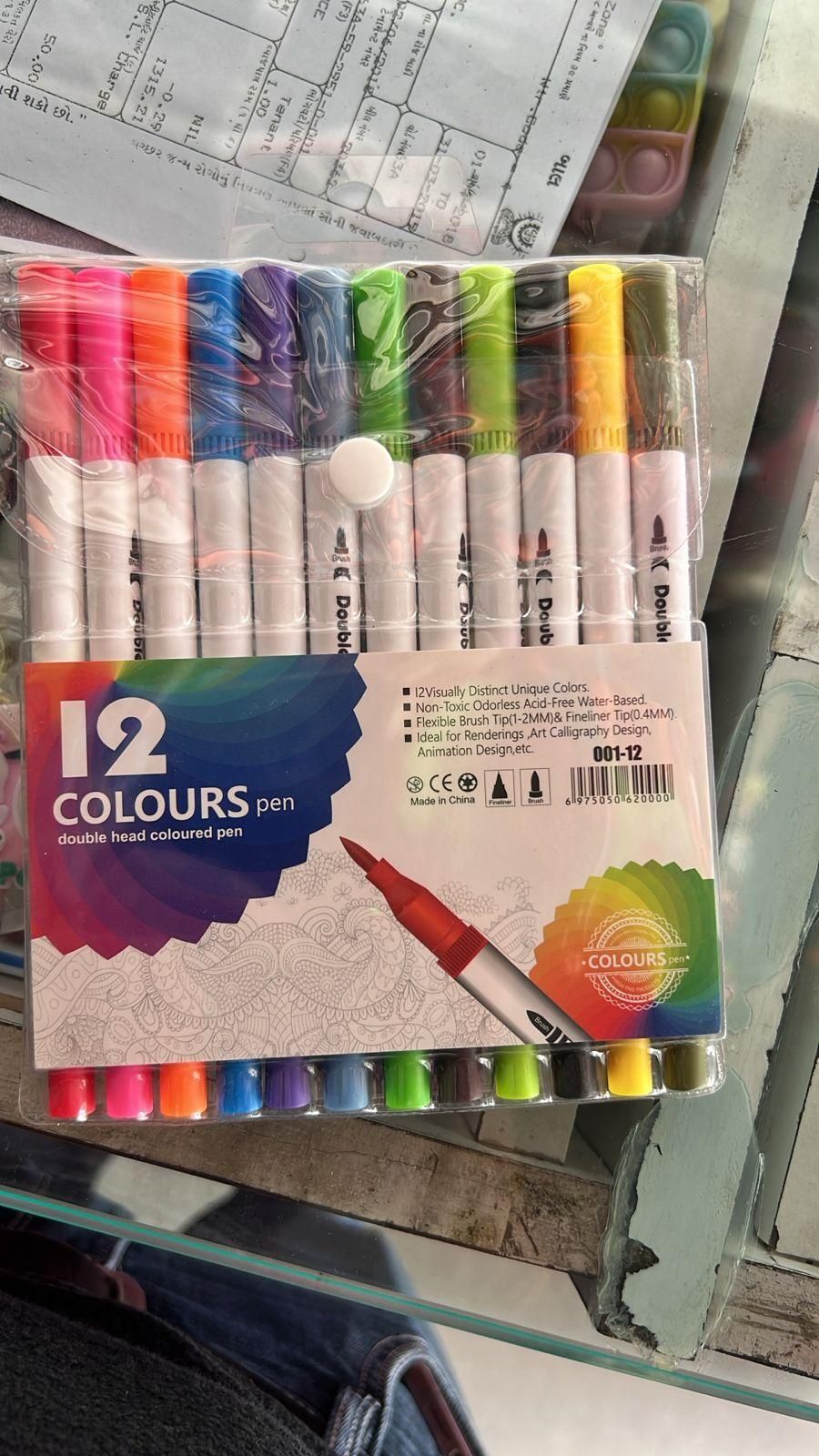 12 Double Headed Waterproof Colour Pens